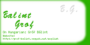 balint grof business card